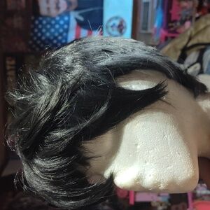 Black With White Sides Wig Men